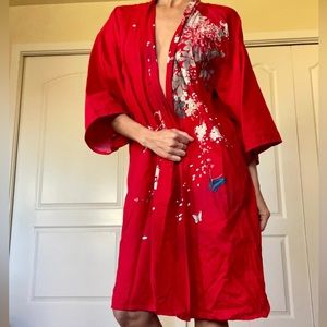 Vintage floral kimono robe one size